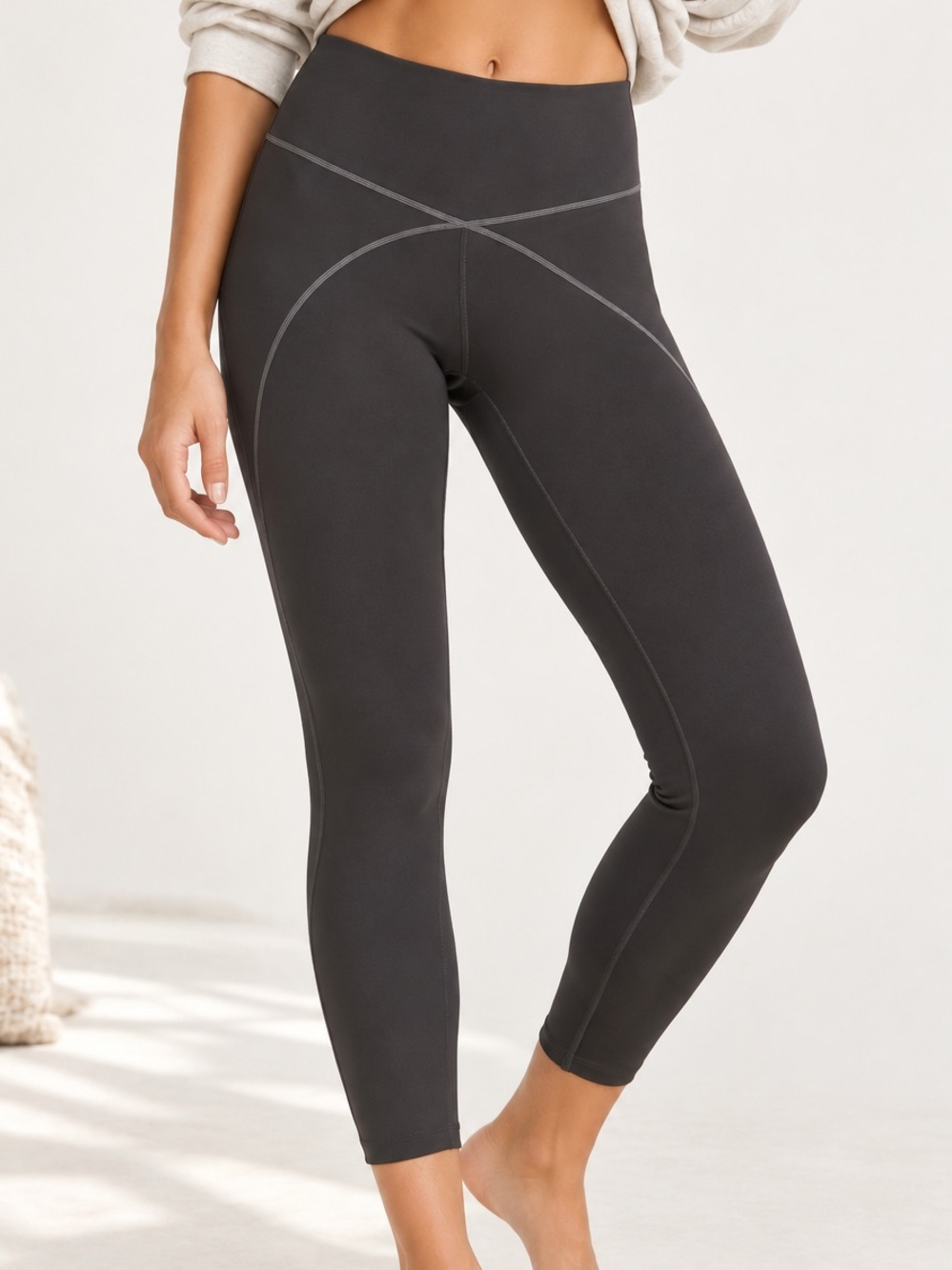 Aerie Offline Goals 7/8 Hi-Rise Leggings in Black Sz L